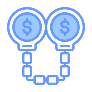 Handcuffs, Security, Dollar, Police, Crime icon