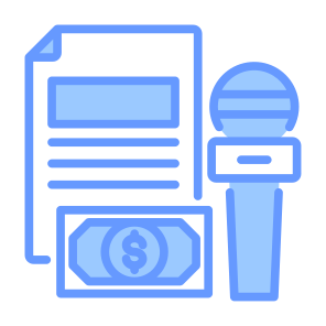 News, Money, Microphone, Bribery, Communication icon