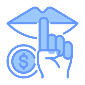 Silence, Money, Bribery, Mouth, Corruption icon