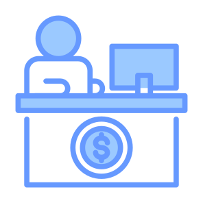 Teller, Bank, Office, Professions And Jobs, Desk icon