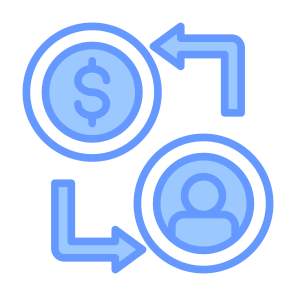 Exchange, Sell, Cash Flow, Buy, User, Money  icon