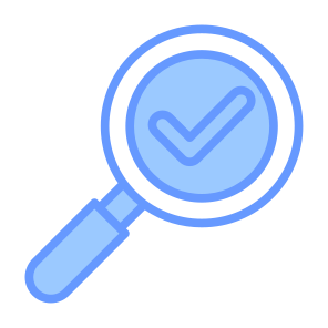 Search, Tick, Quality Control, Optimization, Checkmark, Quality Assurance icon