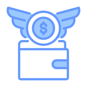 Spending Money, Angel, Wallet, Wings, Fund icon