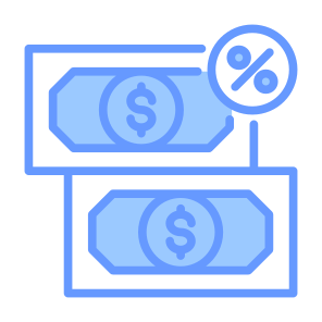 Tax, Loan, Debt, Income, Percentage, Money  icon