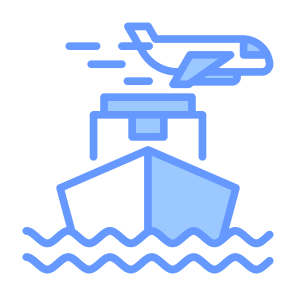 Delivery Shipments, Transportation, Plane, Delivery, Boat icon