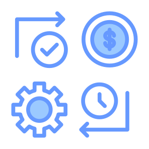 Efficiency, Efficient, Cost, Process, Real Time  icon