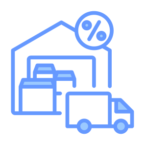 Wholesale, Sales, Discount, Shipping And Delivery, Warehouse  icon