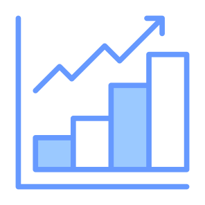 Growth, Up Arrow, Statistics, Bar Chart, Benefit icon