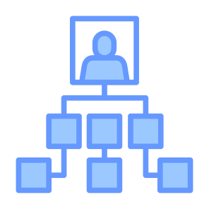 Organization Structure, Team, Leader, Hierarchy, Organization Chart icon