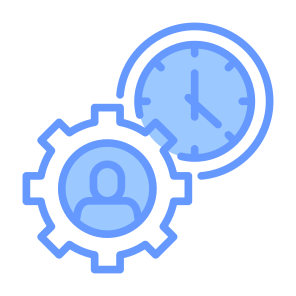 Time Management, Clock, Gear, Setting, Work Experience icon