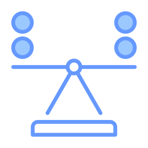 Balance, Balanced, Scales, Compare, Stability, Leverage  icon