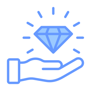 Benefits, Give, Assets, Economics, Growth, Diamond  icon