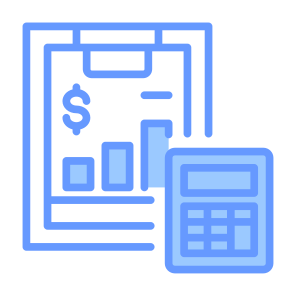 Bookkeeping, Calculate, Accounting, Calculator, Budgeting, Estimates  icon