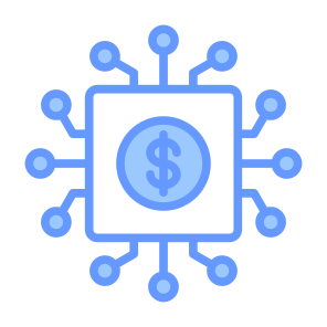 Financial Technology, Financial, Technology, System, Processor, Chip icon