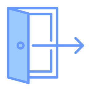 Exit Door, Go Out, Sign Out, Door, Logout, Exit icon