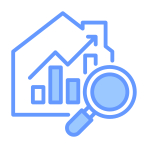 Analytics, Market, Statistics, House, Property icon