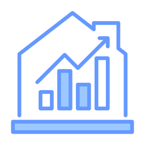 Growth, Statistics, Property, Investment, Real Estate icon