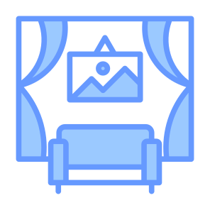 Interior, Sofa, Home,  Decoration, Curtain icon