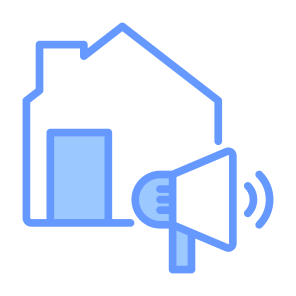 Marketing, House, Megaphone, Property, Real Estate, Promotion icon