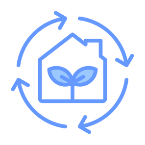 Sustainable Home, House, Development, Change, Cycle icon