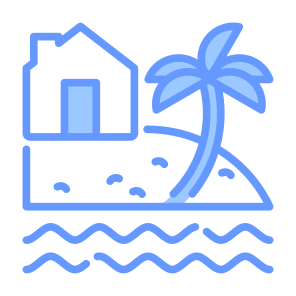 Vacation, Home, Beach, Landscape, Cottage, Resort icon