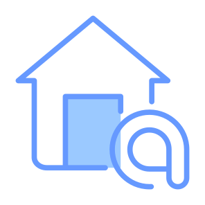 At Home, At Sign, Communications, Mail, House, Buildings, Home, Email, Interface, Internet icon