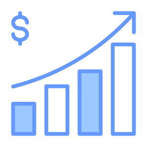 Growth, Statistics, Money, Benefit, Increase icon