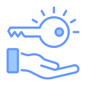 Key, Key Features, Ownership, Guarantee, Security  icon