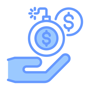 Debt, Venture, Fund, Crisis, Explosive, Business And Finance, Money, Loan icon