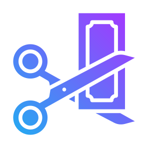 Cutting, Cut, Scissors, Money, Reduce Cost, Efficiency icon