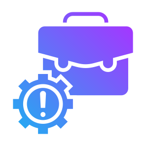 Failure, Gear, Machine, Briefcase, Risk, Management icon