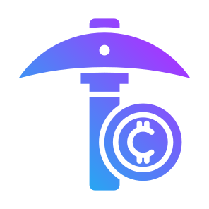 Mining, Bitcoin, Digital, Money, Crypto, Cryptocurrency, Finance, Pickaxe icon