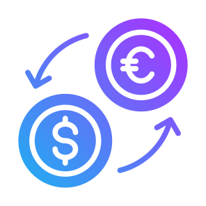 Money Exchange, Conversion, Exchange, Euro, Dollar icon