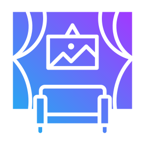 Interior, Sofa, Home,  Decoration, Curtain icon