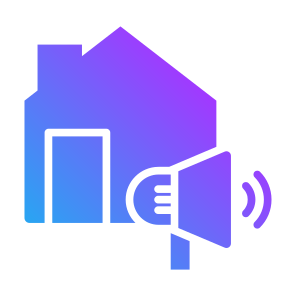 Marketing, House, Megaphone, Property, Real Estate, Promotion icon