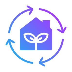 Sustainable Home, House, Development, Change, Cycle icon
