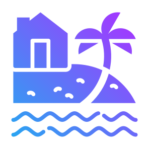 Vacation, Home, Beach, Landscape, Cottage, Resort icon
