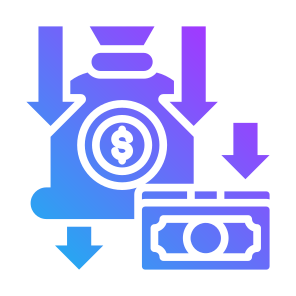 Decrease, Money Bag, Economic Crisis, Low Income, Income icon