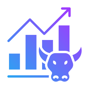 Bull Market, Stock, Market, Bullish, Stock Chart  icon