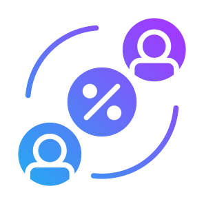 Commission, Percentage, User, Split, Process icon