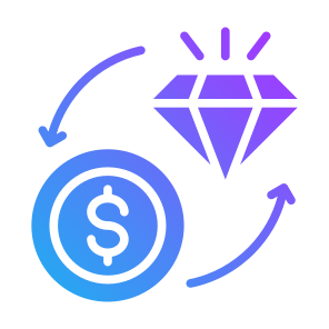 Exchange, Money, Diamond, Convert, Conversion icon