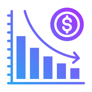Loss, Bar Chart, Bankruptcy, Decrease, Crisis   icon