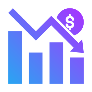 Loss, Income, Statistics, Decrease, Money icon