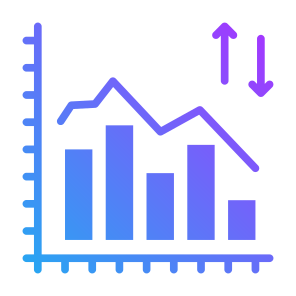 Market Fluctuation, Statistics, Up Down, Stock Market, Stock Exchange  icon