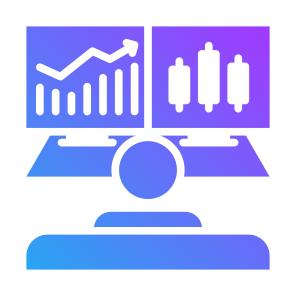 Trading, Trader, User, Stock, Bar Chart  icon