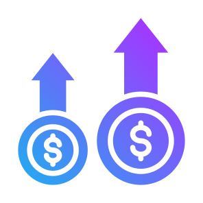 Up Selling, Cost, Price Up, Growth, Increase  icon