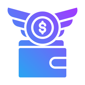 Spending Money, Angel, Wallet, Wings, Fund icon
