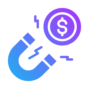 Attract, Money, Income, Magnet, Attraction, Profit icon
