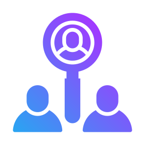 Recruitment, Research, Identification, Resources, Talent, Candidate icon