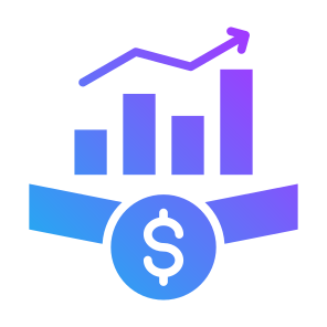 Revenue, Money, Increase, Statistics, Economy, Growth icon